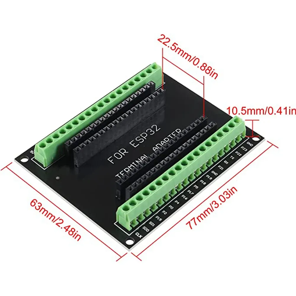 Breakoutboard mit 38 Pins für ESP32-S mit Schraubklemmen