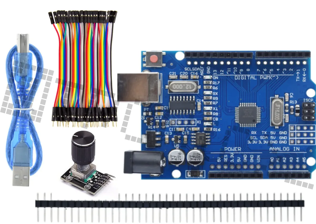 Starter-Kit für Arduino mit Rotary Encoder & 40-teiligem Dupont-Kabelset