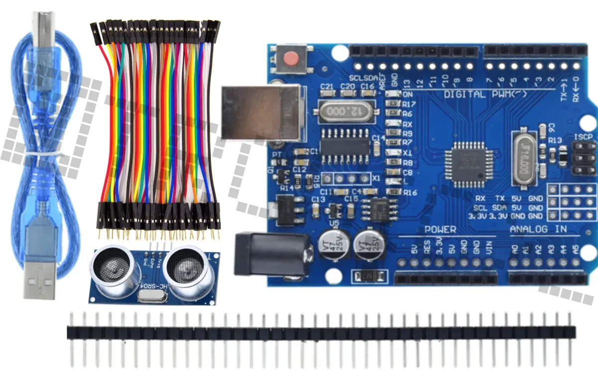 Starter-Kit für Arduino Uno R3 mit dem HC-SR04 Abstandssensor und Dupont-Kabeln