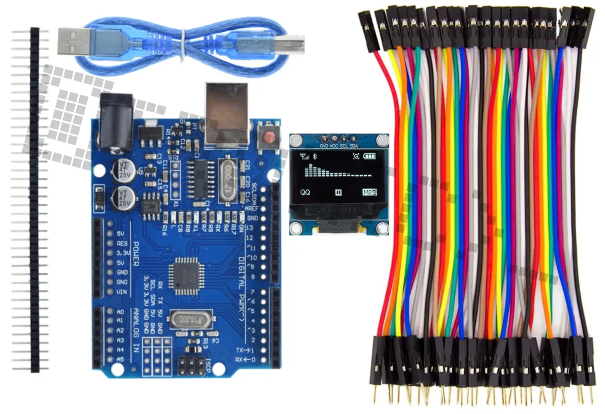 Starter Kit für Arduino Uno R3 mit 0.96 inch OLED Display & 40-teiligem Dupont-Kabelset