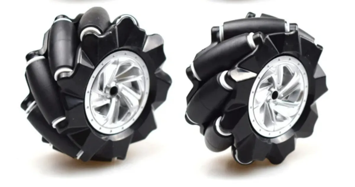Mecanum Rad /Omnidirektionales Rad - 80MM-A Schwarz - Set aus 2 Rädern (1xL + 1xR)