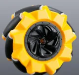 Mecanum Rad /Omnidirektionales Rad - 80MM-A Gelb  - Set aus 2 Rädern (1xL+1xR) – 2