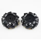 Mecanum Rad /Omnidirektionales Rad - 80MM-A Schwarz - Set aus 2 Rädern (1xL + 1xR) – 2