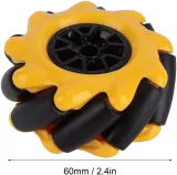 Mecanum-Rad / omnidirektionales Rad - 60MM-K Gelb - Set mit 4 – 4