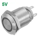 Druckknopf | Moment - Puls | 5V LED Weiß | Edelstahl | 12mm – 1