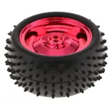 Smart Car Model Robot Gummireifen/ Rad 85x38mm für Arduino, passend für 4WD/2WD - Metallic Rot – 2