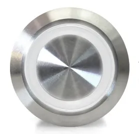 Druckknopf | Ein-Aus Self Lock | 12-24V LED Weiß | Edelstahl | 16mm