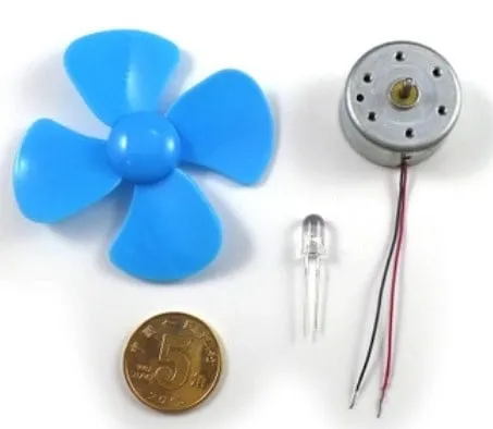 Windgenerator-DC-Motor-Set mit Propeller 60 mm