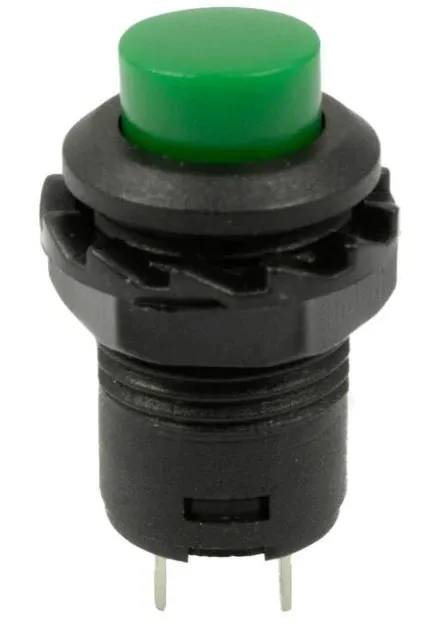 Druckknopf | Ein-Aus Self-Lock | 14x20 rundes Loch 12mm | Grün