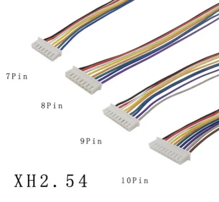 10-poliges Connector-/Terminalkabel, einseitig - male, 26AWG 20cm, XH2.54mm