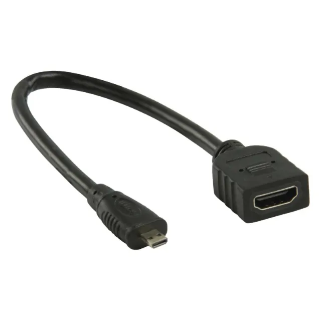 Micro-HDMI auf HDMI Gegenstecker schwarz 0,2m