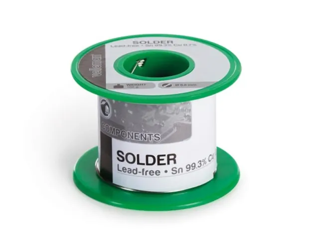 Lötzinn bleifrei, Sn 99.3%, Cu 0.7%, 0.6 mm, 100 g, Rolle