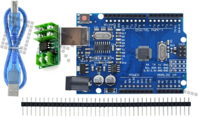Starter-Kit für Arduino Uno R3 mit Mosfet-Modul & 40-teiligem Dupont-Kabelset (male-male)