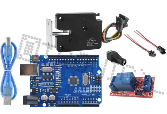 Starter-Kit für Arduino Uno R3 mit 5V Schloss, Relaismodul, DC-Buchse und 2-Pin-Pigtail