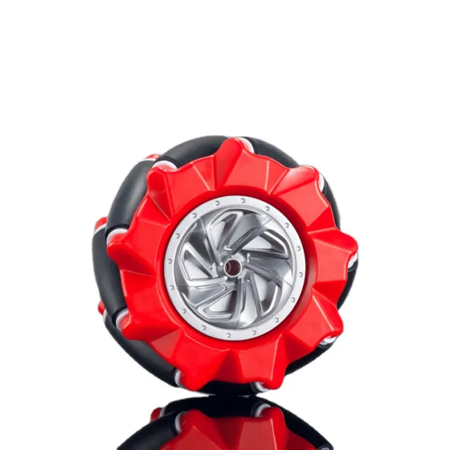Mecanum Rad /Omnidirektionales Rad - 80MM-A Rot - Set aus 2 Rädern (1xL+1xR)