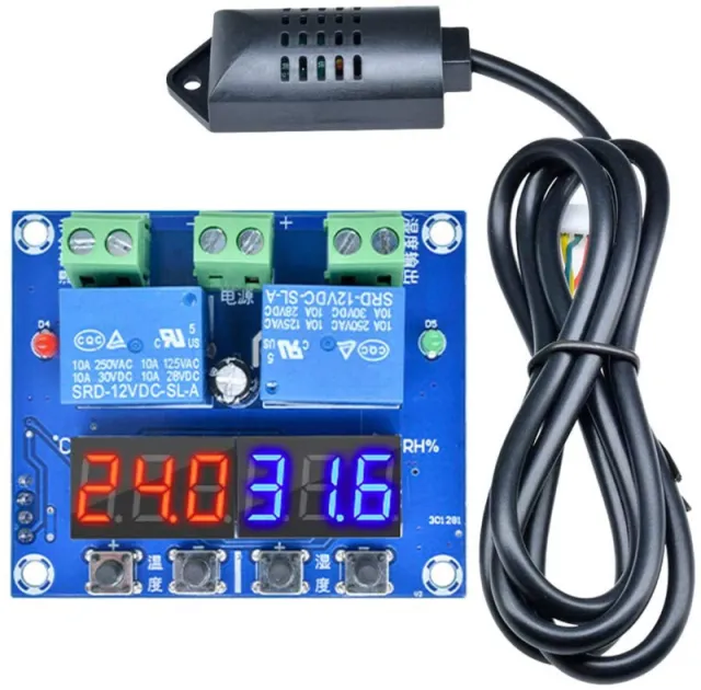 Temperatur- und Luftfeuchtigkeits-Duo-Relais-Schalter 12V