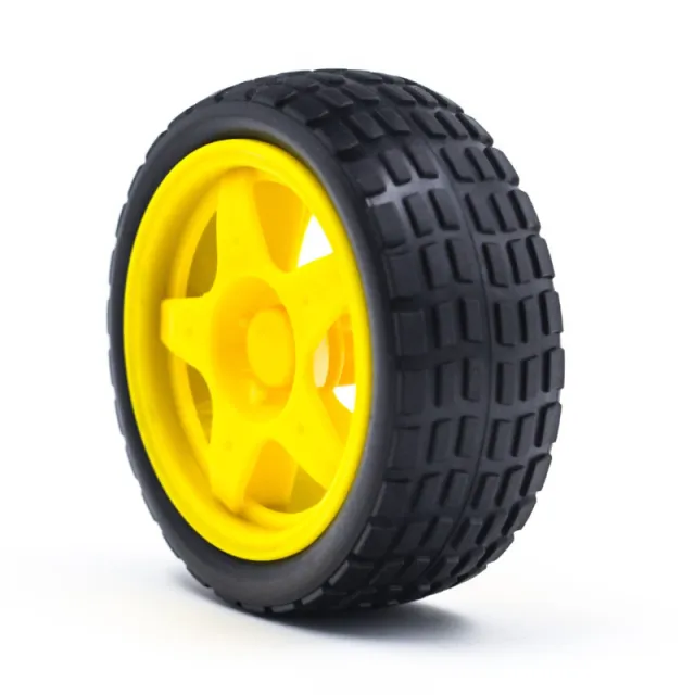 Rad mit Gummi für Roboter oder Smart Car gelb