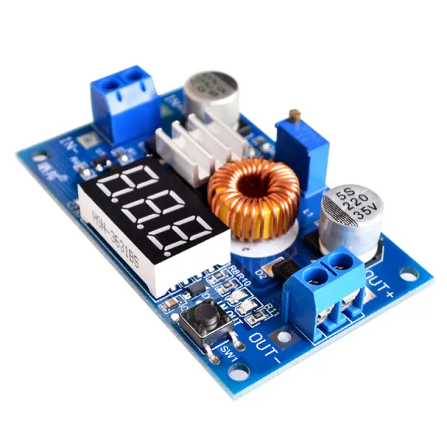 5A 75W XL4015 DC-DC-Wandler Verstellbare Step-Down-Modul mit Display-Voltmeter