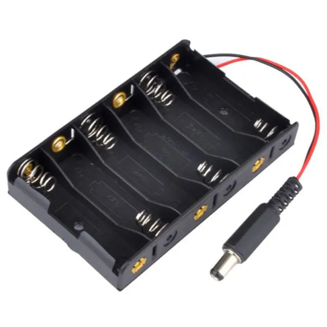 6x AA-Batteriehalter mit DC-Buchse (9V)