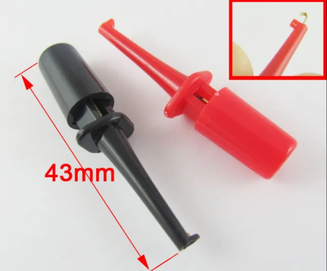 Mini-Testclip mit Federhaken für PCB SMD IC 43mm - Schwarz