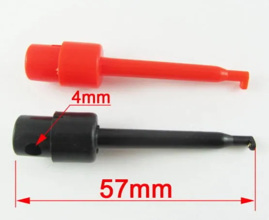Testclip mit Federhaken für PCB SMD IC 57mm - Rot