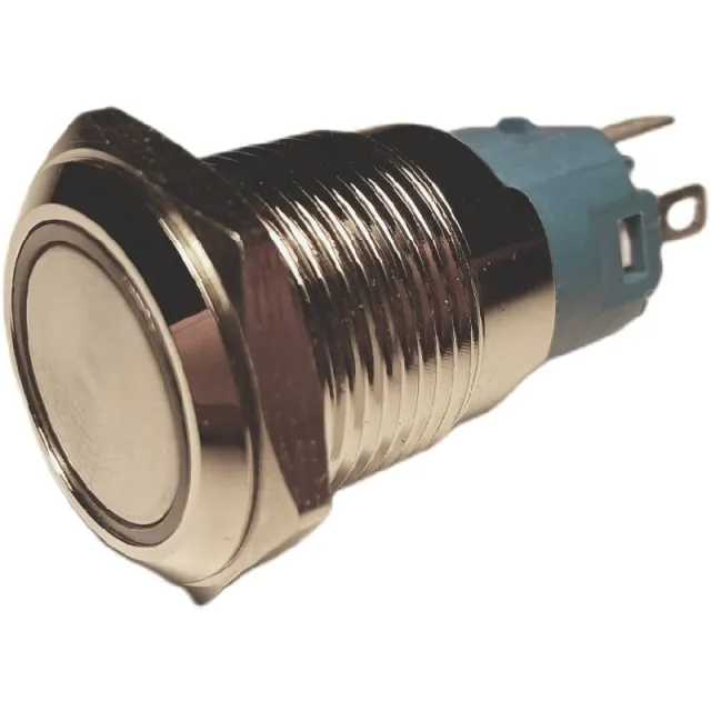 Druckknopf | Moment - Puls | 5V LED GRÜN| Edelstahl | 16mm