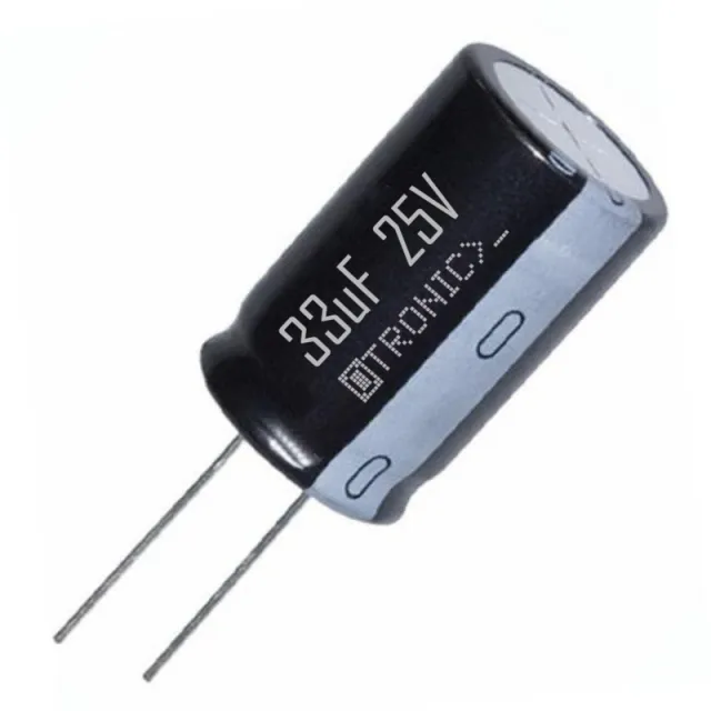 10x Kondensator 33uF 25v Elektrolytisch (ELCO) schwarz