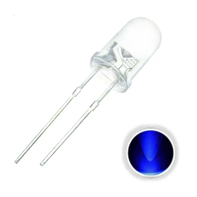10x LED-Diode Transparent 5mm Ultraviolett 3V
