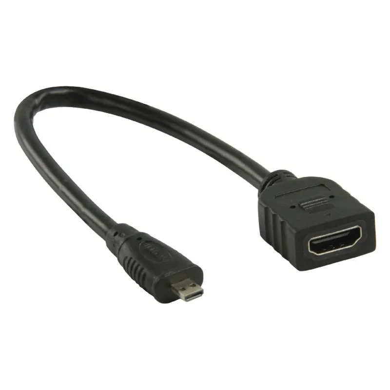 Micro-HDMI auf HDMI Gegenstecker schwarz 0,2m