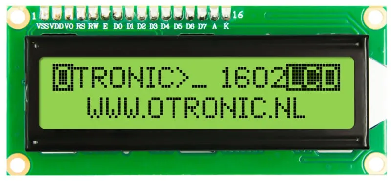 1602 LCD grün/gelb mit Hintergrundbeleuchtung