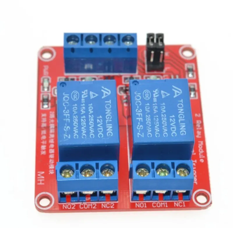 Relaismodul 5 V, 2-Kanal, mit Schraubklemmen und Optokoppler
